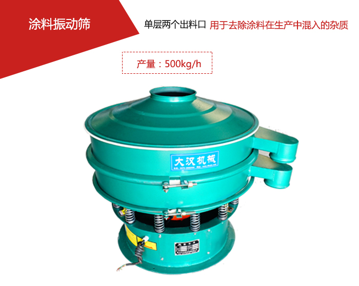 涂料屬于普通不易發(fā)生反應(yīng)的物料，所以涂料振動(dòng)篩采用的是碳鋼材質(zhì)。